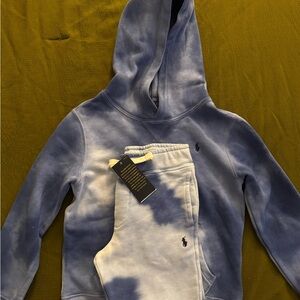 POLO Kids Blue Tie-Dye Hoodie and Joggers Set